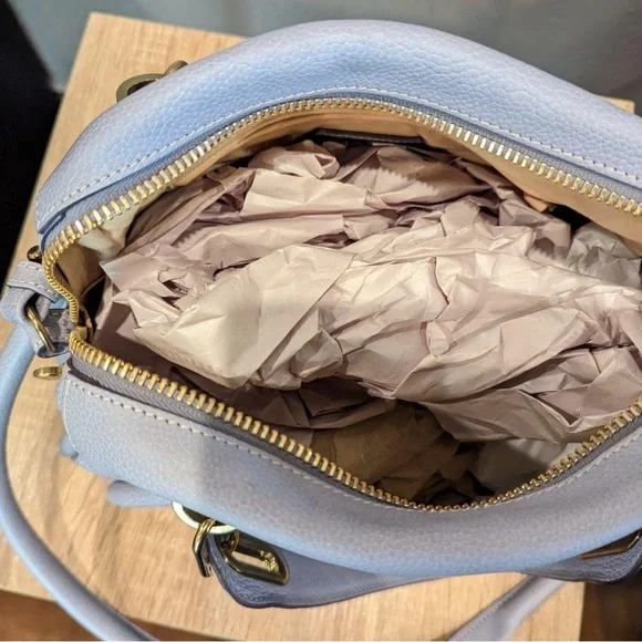 NWOT Chloé Medium Leather Satchel | Cashmere Gray with brass trim- Authentic - Picture 8 of 11